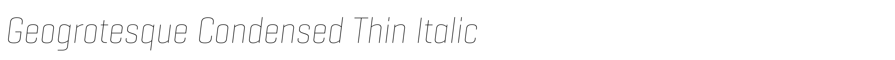 Geogrotesque Condensed Thin Italic